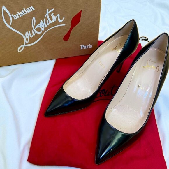 Christian Louboutin Shoes - Christian Louboutin Pigalle 85 Patent Black Pumps